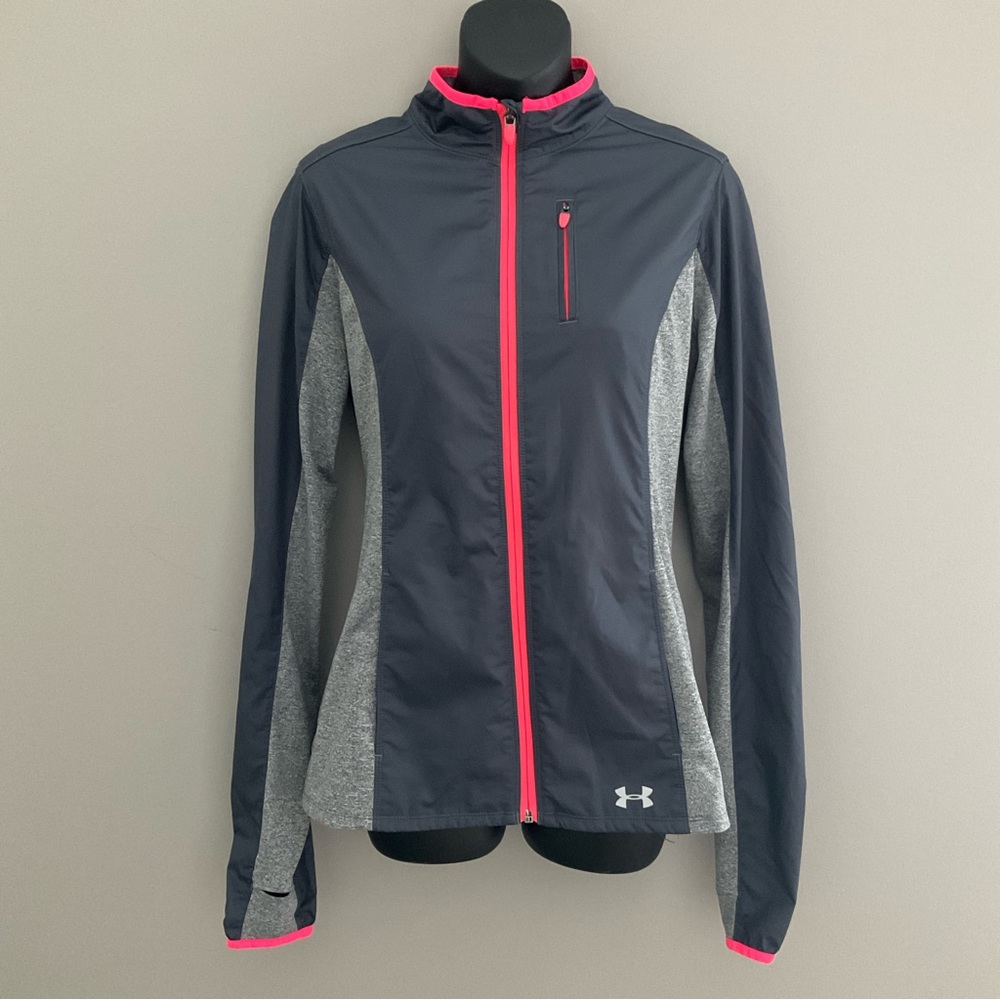 Under Armour, semi-fitted cold-gear zip-up jacket